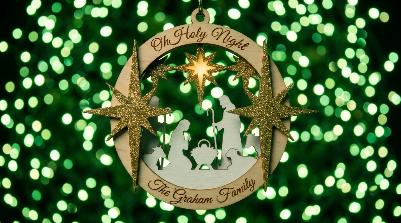 A personalized ornament on the Glory Tree
