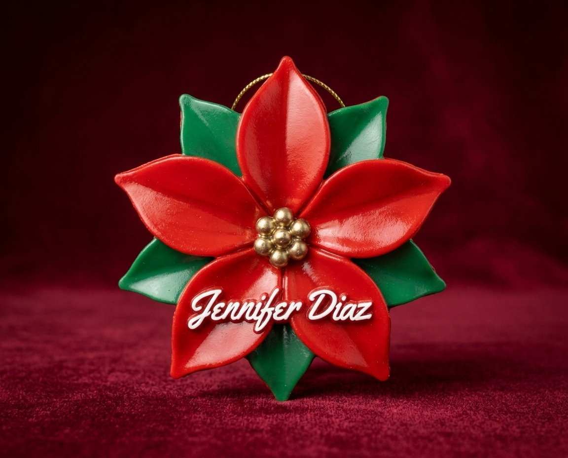 Personalized Poinsettia Ornament